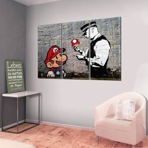 Tableau déco Super Mario Mushroom Cop Toile - Multicolore - 90 x 60 cm