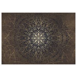 Papier peint en intissé Mandala Gold Intissé - Doré / Noir - 200 x 140 cm