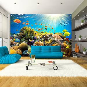 Vlies-fotobehang Underwater Land vlies - meerdere kleuren - 300 x 210 cm