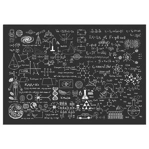 Vlies-fotobehang Science on Chalkboard vlies - zwart/wit - 350 x 245 cm