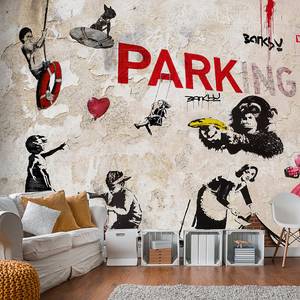 Papier peint Graffiti Collage (Banksy) Intissé - Multicolore - 400 x 280 cm