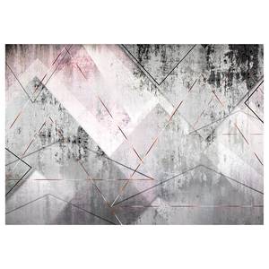 Vlies-fotobehang Triangular Perspective vlies - grijs/roze - 400 x 280 cm