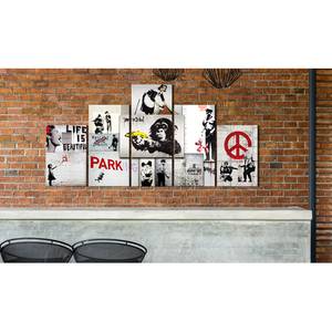Wandbild Street Crimes: (Banksy) Art Leinwand - Mehrfarbig - 200 x 100 cm