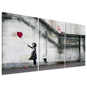 Wandbild Hoffnung gibt es immer (Bansky) Leinwand - Mehrfarbig - 120 x 60 cm