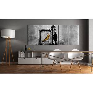 Tableau déco Monkey with Frame (Banksy) Toile - Multicolore - 225 x 90 cm