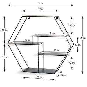 Wandregal Keila Metall - Schwarz