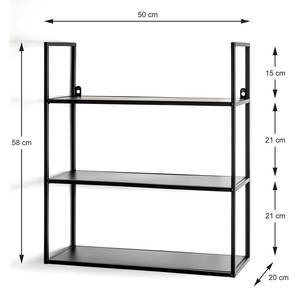 Wandregal Beldon Metall - Schwarz - 50 x 58 cm