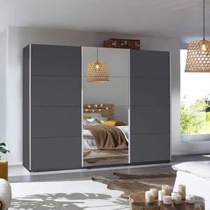 Armoire à portes coulissantes Caracas I Gris métallisé - Largeur : 271 cm - Classic - 1 miroir