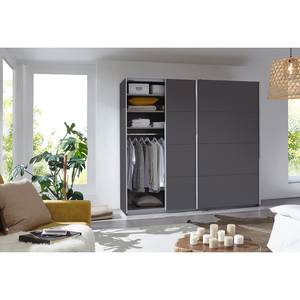 Zweefdeurkast Caracas I Metallic grijs - Breedte: 226 cm - Premium - Zonder spiegeldeuren