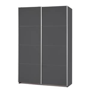 Armoire à portes coulissantes Caracas I Gris métallisé - Largeur : 136 cm - Classic - Sans portes miroir