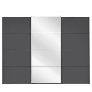 Zweefdeurkast Caracas I Metallic grijs - Breedte: 271 cm - Premium - 1 spiegeldeur