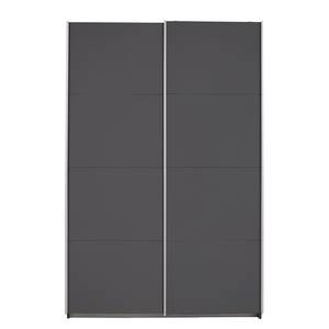 Armoire à portes coulissantes Caracas I Gris métallisé - Largeur : 136 cm - Basic - Sans portes miroir