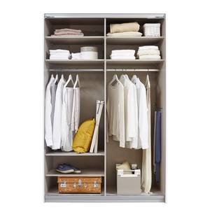 Armoire à portes coulissantes Caracas I Gris métallisé - Largeur : 136 cm - Basic - Sans portes miroir