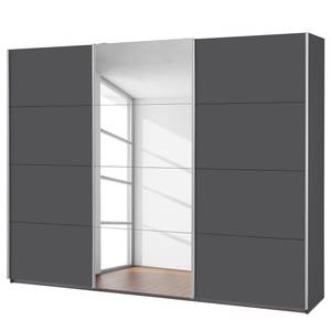 Zweefdeurkast Caracas I Metallic grijs - Breedte: 271 cm - Basic - 1 spiegeldeur