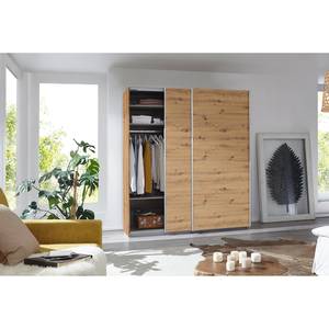 Armoire à portes coulissantes Caracas I Imitation chêne Artisan - Largeur : 181 cm - Basic - Sans portes miroir