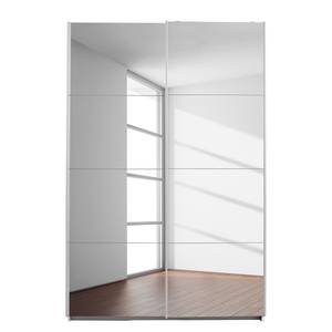 Armoire à portes coulissantes Caracas I Blanc alpin - Largeur : 136 cm - Premium - 2 miroir