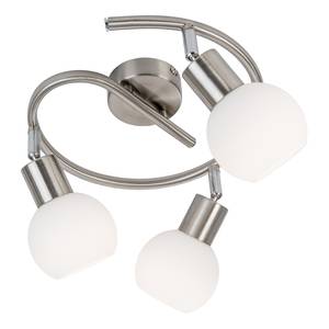 LED-plafondlamp Loxy III melkglas/nikkel - 3 lichtbronnen