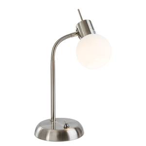 LED-tafellamp Loxy melkglas/nikkel - 1 lichtbron