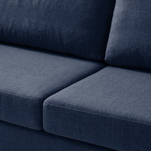3-Sitzer Sofa COSO Classic Webstoff - Webstoff Milan: Dunkelblau - Buche