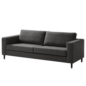 3-Sitzer Sofa COSO Classic Webstoff - Webstoff Milan: Anthrazit - Buche