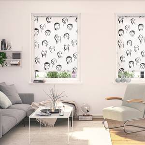 Klemmfix Verduisteringsrolgordijn Faces polyester - zwart - 45 x 150 cm