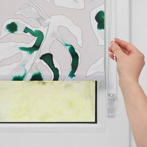Store occultant sans perçage Monstera Polyester - Vert - 45 x 150 cm