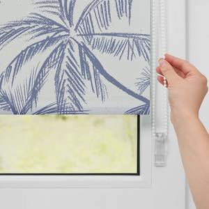 Klemmfix rolgordijn Blueprint Palms polyester - blauw - 70 x 150 cm