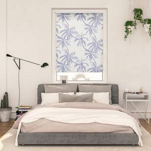 Klemmfix rolgordijn Blueprint Palms polyester - blauw - 80 x 150 cm