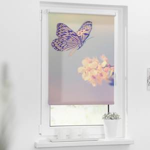 Store occultant sans perçage Papillon Polyester - Rose - 45 x 150 cm