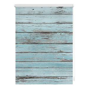 Klemmfix Verduisteringsrolgordijn Plank polyester - bruin - Petrolblauw - 70 x 150 cm