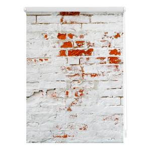 Klemmfix Verduisteringsrolgordijn Muur polyester - wit/rood - 90 x 150 cm