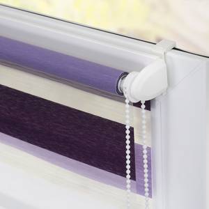Store enrouleur sans perçage III Polyester - Violet / Blanc - 90 x 220 cm