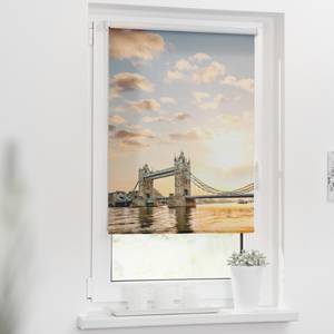 Klemfix rolgordijn Towerbridge polyester - rood/wit - 100 x 150 cm