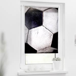 Store enrouleur sans perçage Foot rétro Polyester - Noir / Blanc - 120 x 150 cm