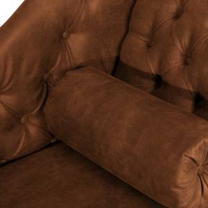 Chaise longue Dale antieke leerlook - Microvezel Rica: Cognac - Armleuning vooraanzicht rechts