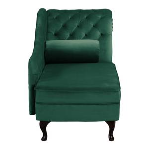 Chaise longue Dale fluweel - Velours Ravi: Antiek groen - Armleuning vooraanzicht rechts