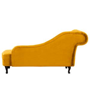 Chaise longue Dale fluweel - Velours Ravi: Mosterdgeel - Armleuning vooraanzicht links