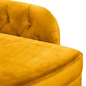 Chaise longue Dale fluweel - Velours Ravi: Mosterdgeel - Armleuning vooraanzicht links