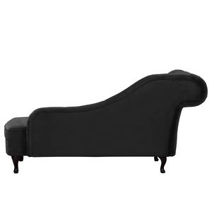 Chaise longue Dale fluweel - Velours Ravi: Zwart - Armleuning vooraanzicht links