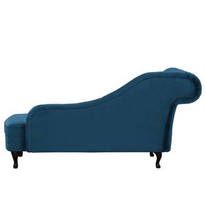 Chaise longue Dale fluweel - Velours Ravi: Marineblauw - Armleuning vooraanzicht links