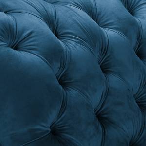 Chaise longue Dale fluweel - Velours Ravi: Marineblauw - Armleuning vooraanzicht links