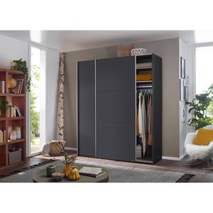 Armoire à portes coulissantes Santiago Gris métallisé - Largeur : 175 cm - Premium - Sans portes miroir