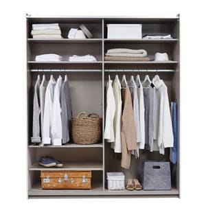 Armoire à portes coulissantes Santiago Gris métallisé - Largeur : 175 cm - Premium - Sans portes miroir