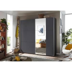 Schwebetürenschrank Santiago Graumetallic - Breite: 218 cm - Basic - Mit Spiegeltür/-en