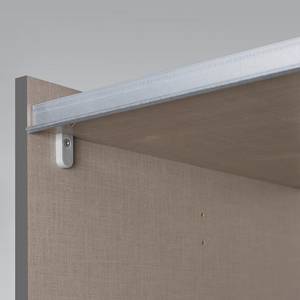 Schwebetürenschrank Santiago Graumetallic - Breite: 218 cm - Basic - Mit Spiegeltür/-en