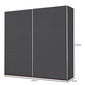 Armoire à portes coulissantes Santiago Gris métallisé - Largeur : 218 cm - Classic - Sans portes miroir