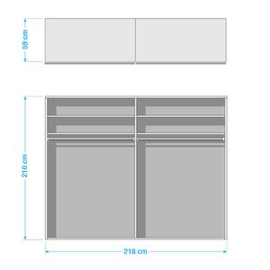 Zweefdeurkast Santiago Metallic grijs - Breedte: 218 cm - Classic - Zonder spiegeldeuren