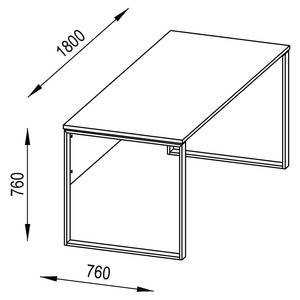 Bureau YOLO Largeur : 180 cm - Chrome brillant