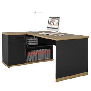 Bureau d’angle VILLO Anthracite / Imitation chêne noueux