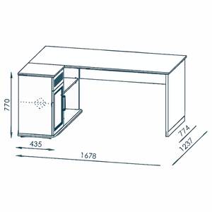 Hoekbureau VILLO Antraciet/Knoestige eikenhouten look